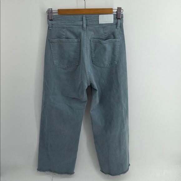 Pistola Penny stretch hi rise wide leg raw hem cropped denim jeans sz 26 - Picture 8 of 8